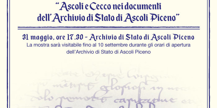 Inaugurazione della Mostra “Ascoli e Cecco nei documenti dell’Archivio di Stato di Ascoli Piceno”