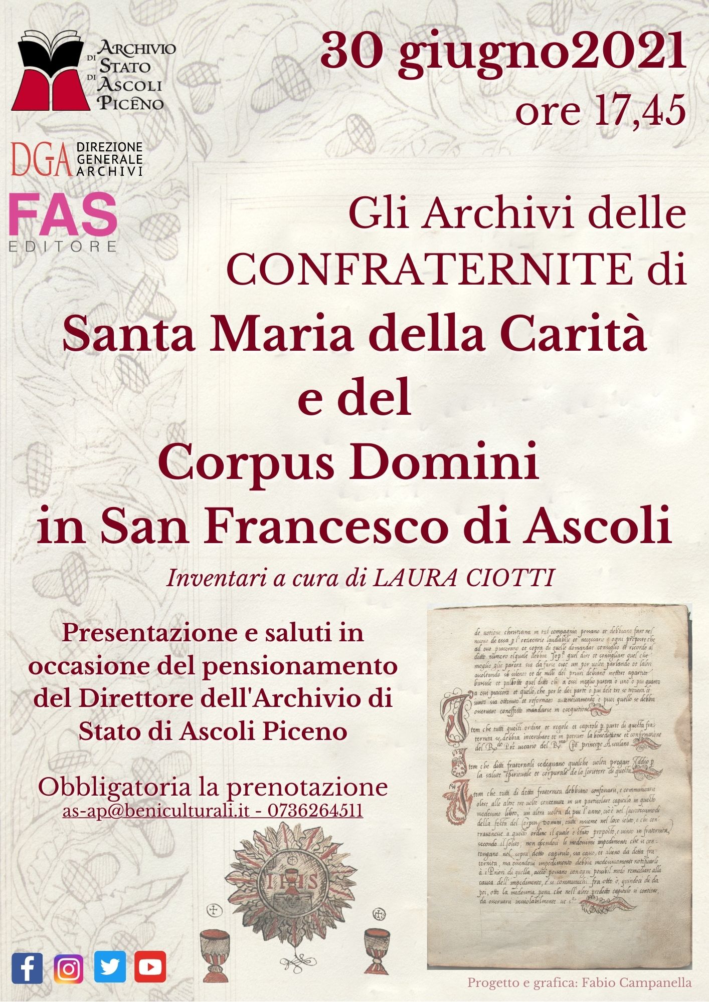 Presentazione Inventari Gli Archivi delle Confraternite di Santa